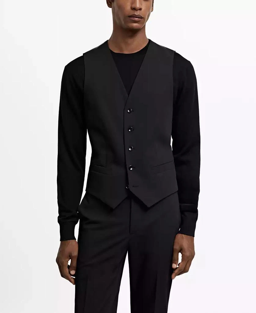 Mango Men's Super Slim-Fit Stretch Fabric Suit Vest 1