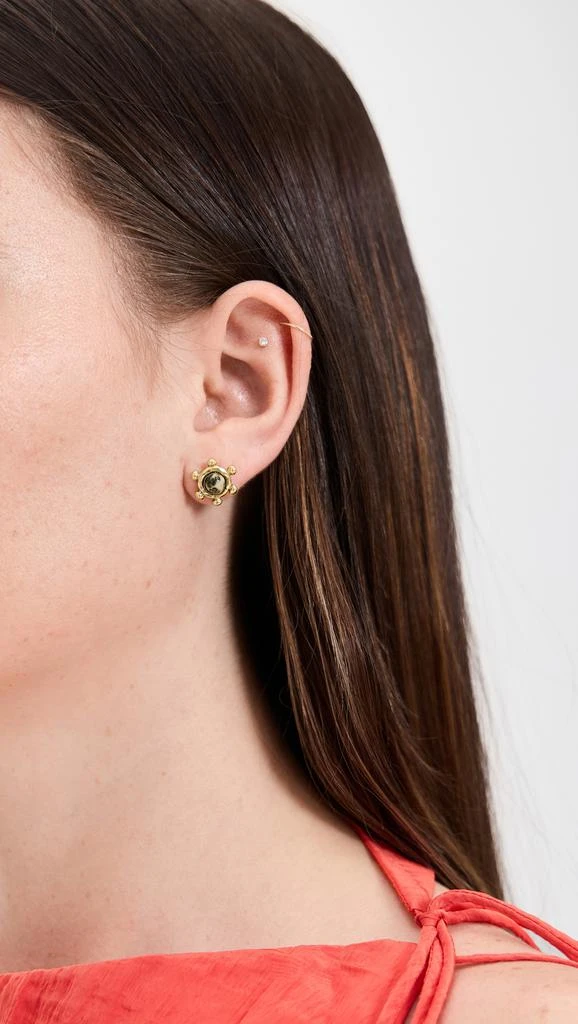 Ulla Johnson Hana Spotted Jasper Granulated Stud Earrings 2