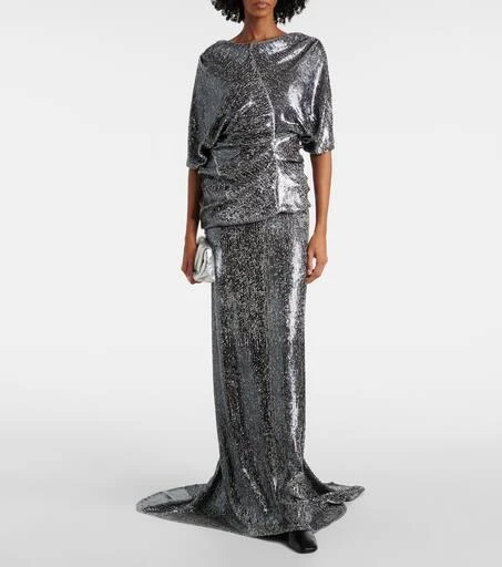 Dries Van Noten Sequined ruched top 7