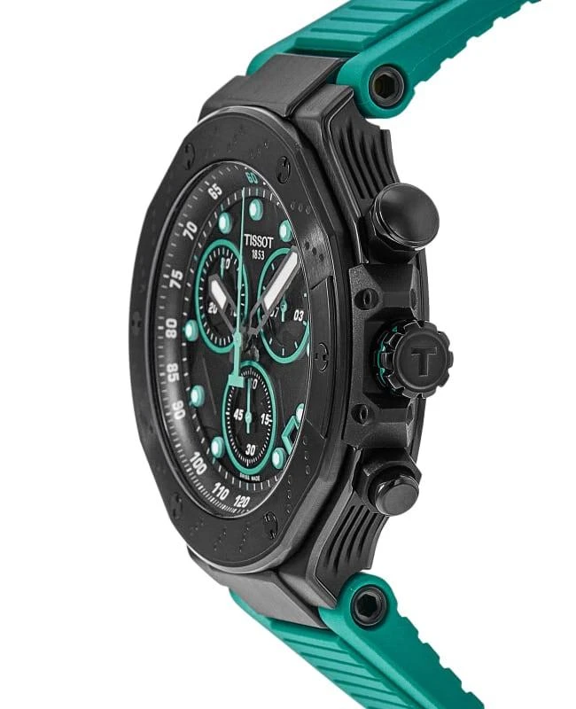 Tissot Tissot T-Race Chronograph Black Dial Green Rubber Strap Men's Watch T141.417.37.051.01 3