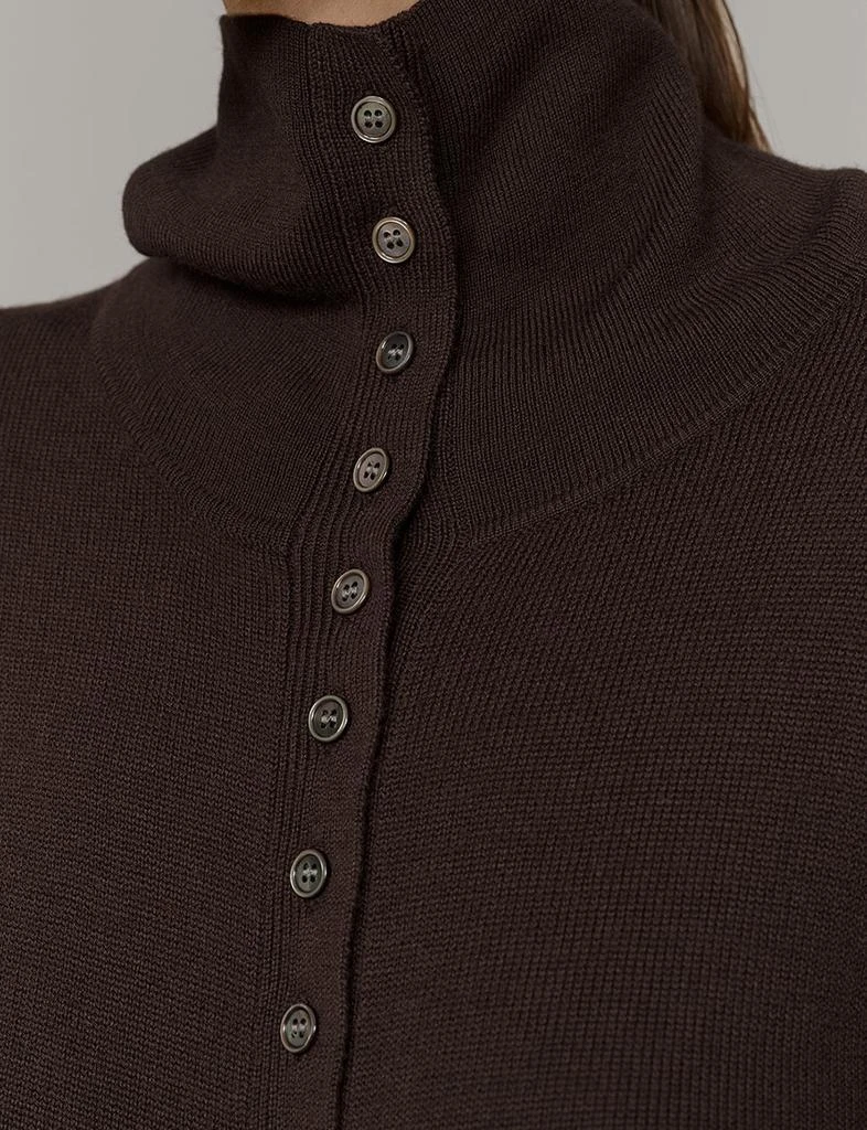 Pixie Market Chocolate multi-button turtleneck sweater 6