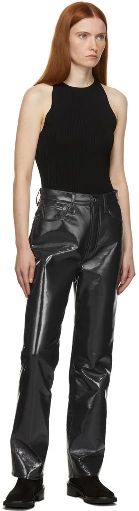AGOLDE Grey 90s Recycled Leather Trousers 4