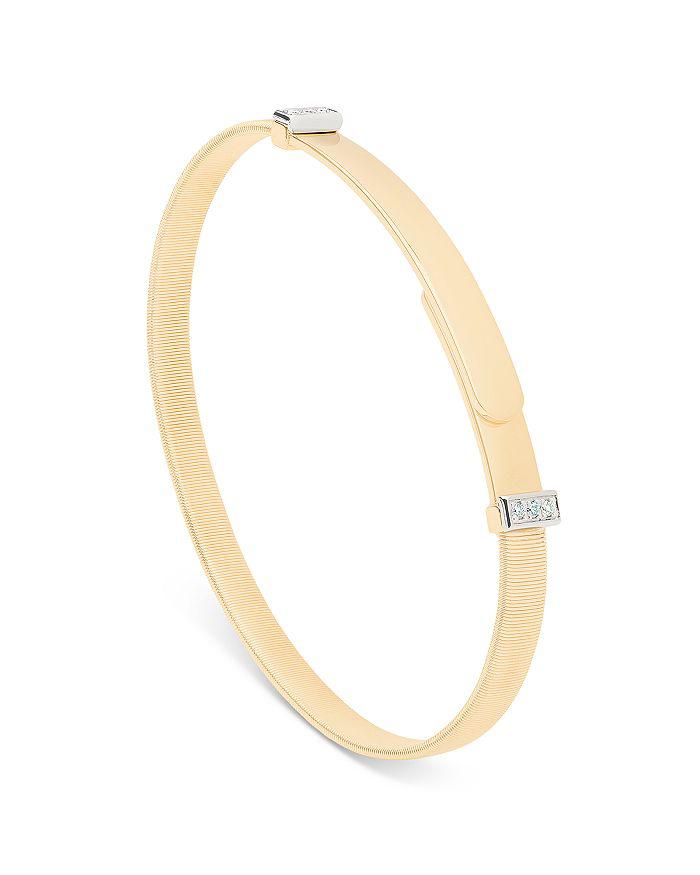 Marco Bicego 18K Yellow Gold Masai Diamond Pavé Two Station Thin Bangle Bracelet