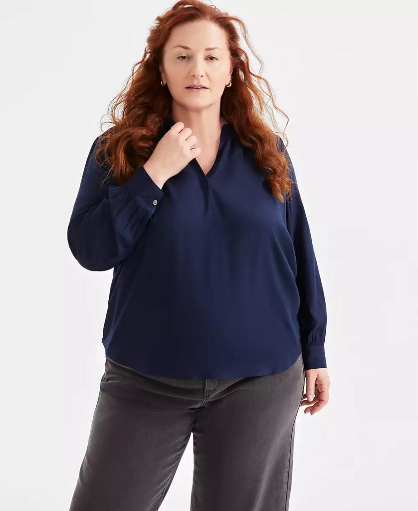 Style & Co Women's Printed Cotton Gauze Camp Shirt