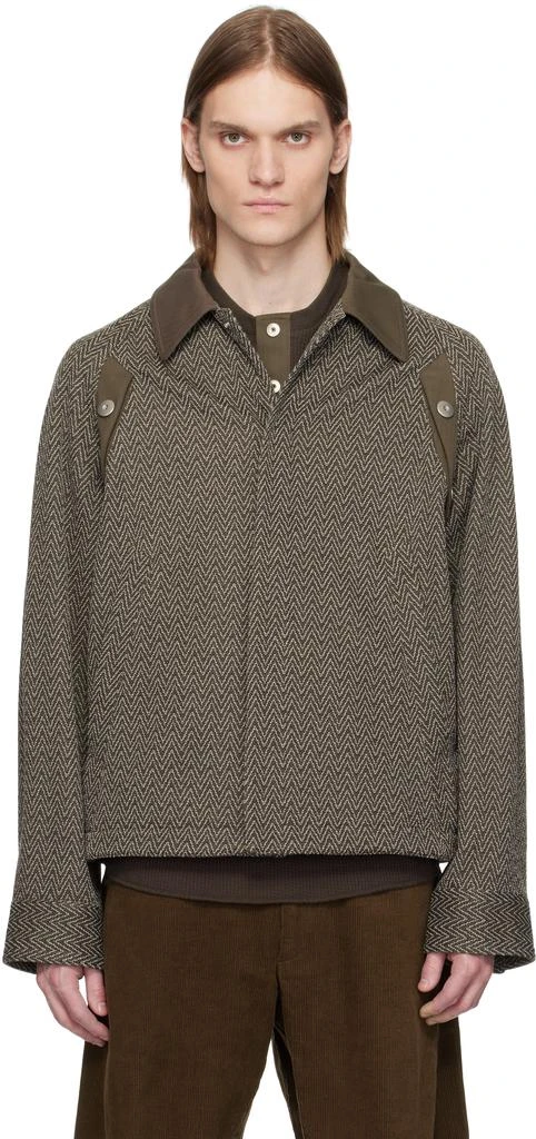 Omar Afridi Brown & Beige Bove Jacket 1