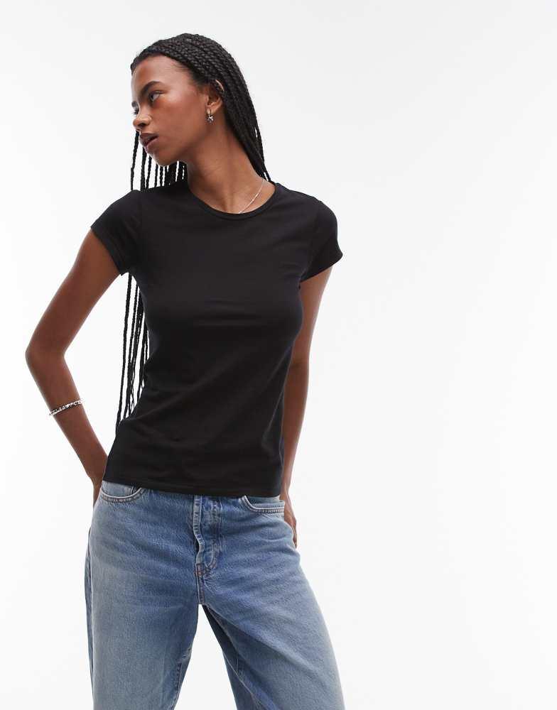 ARKET ARKET supersoft slim fit  short sleeve t-shirt  in black