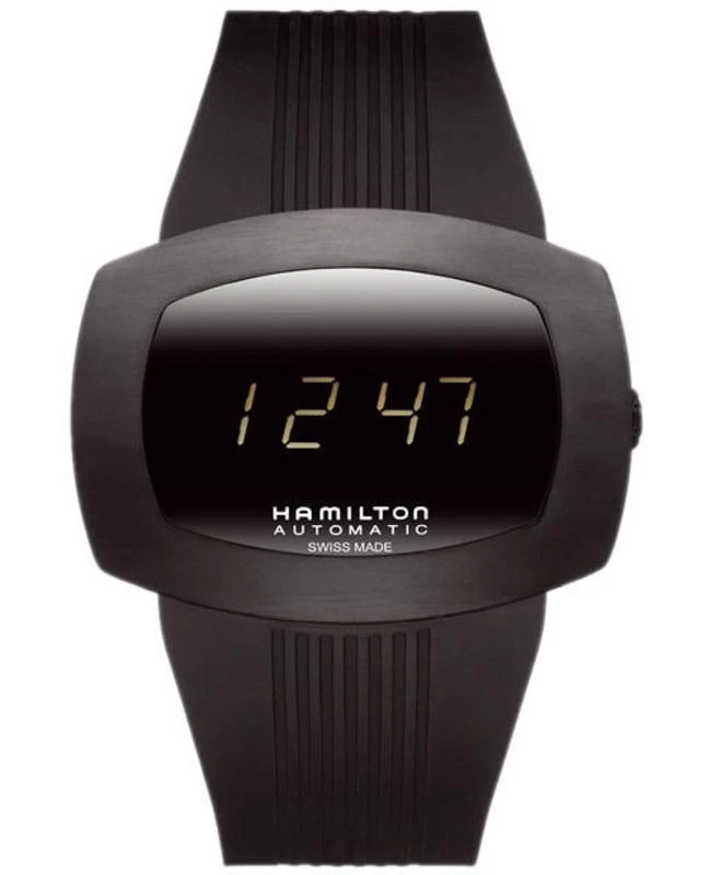 Hamilton Hamilton American Classic Pulsomatic Automatic Black Dial Rubber Strap Men's Watch H52585339 1