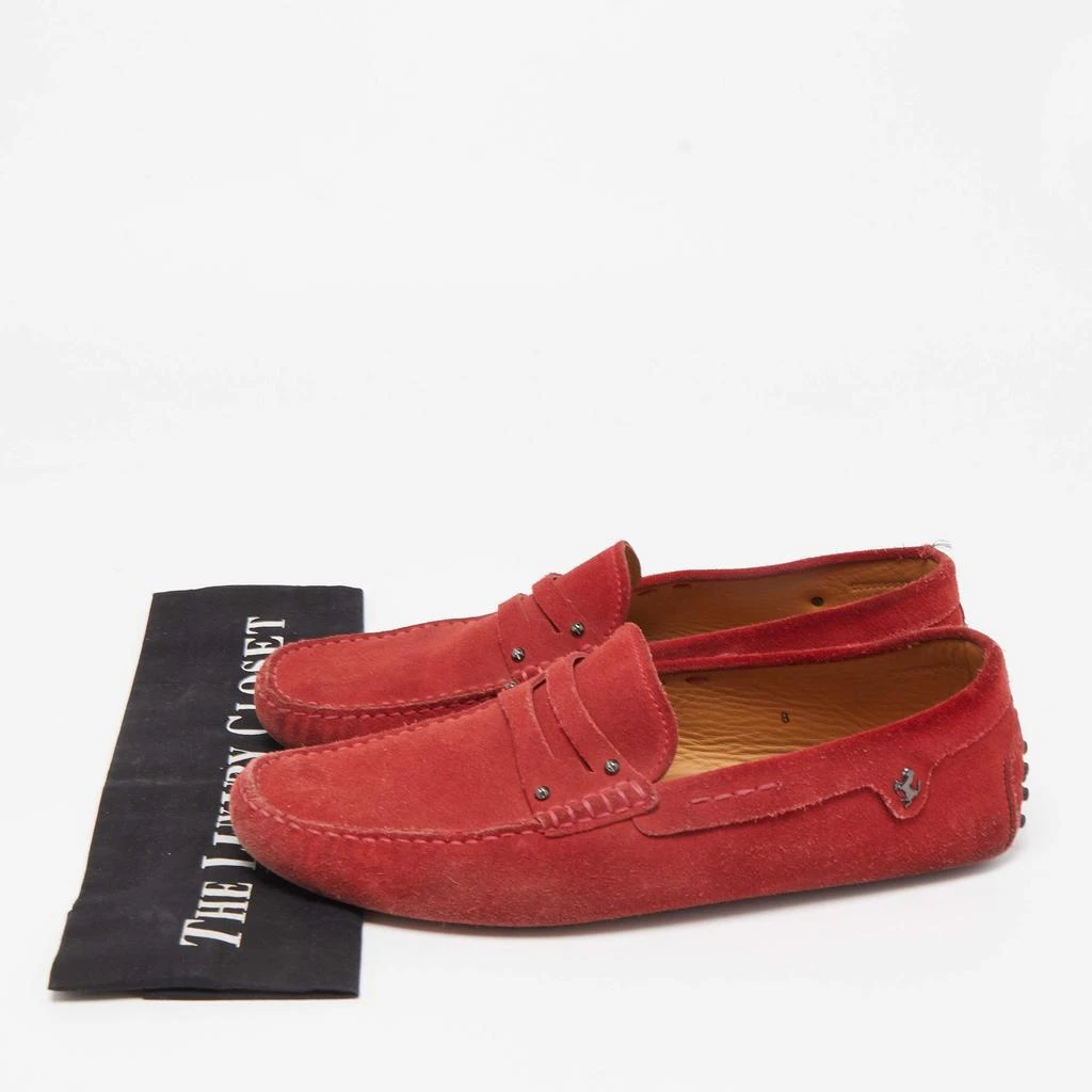 Tod's Tod's by Ferrari Red Suede Penny Loafers Size 42 10