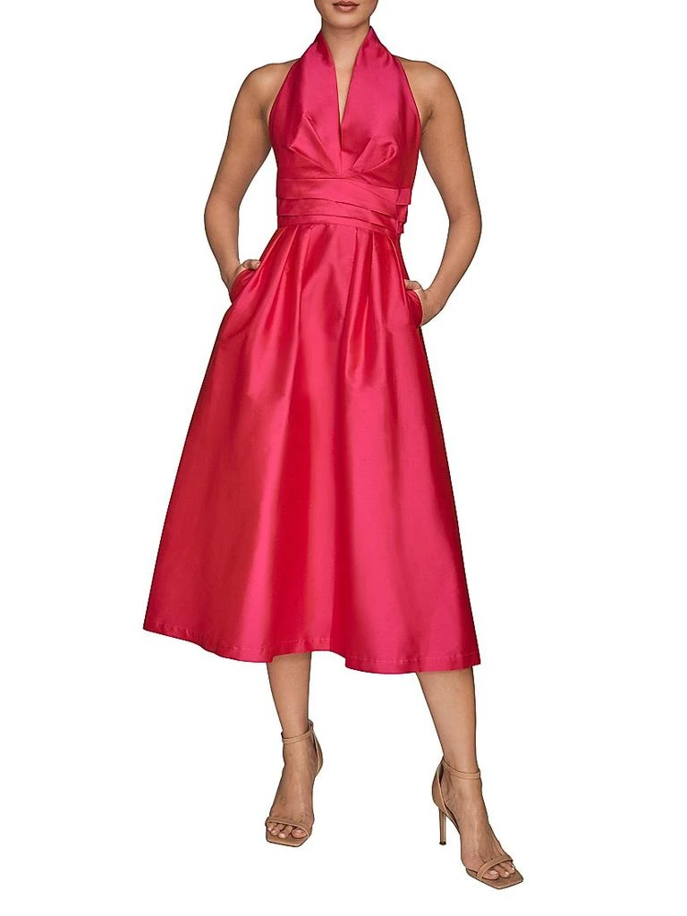 Donna Karan Taffeta Halterneck Midi-Dress