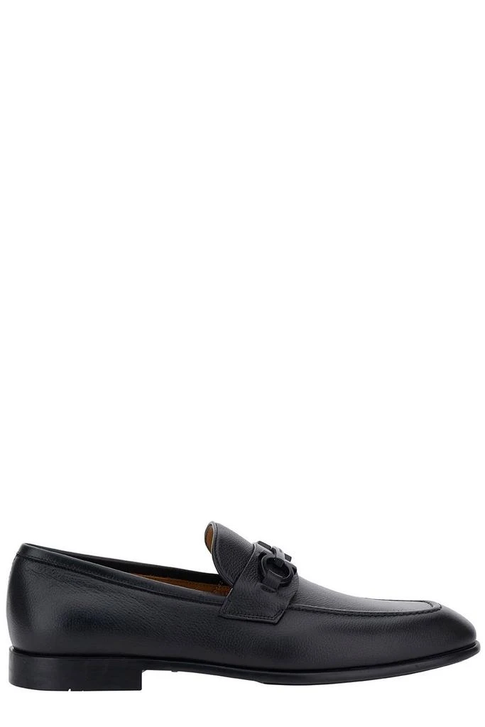 Salvatore Ferragamo Black Leather Buckle Slip-On Loafers Ferragamo Slip-On Deerskin Loafers - Nero | Editorialist main image 2