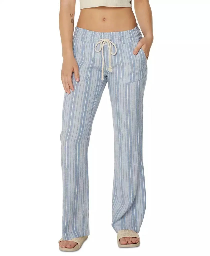 Roxy Juniors' Oceanside Striped Wide-Leg Beach Pants 1