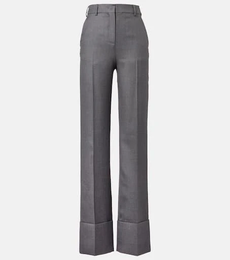 Valentino High-rise wool straight pants 1