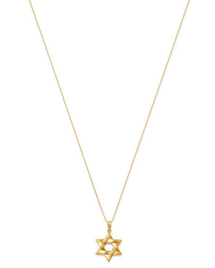Bloomingdale's Star of David Pendant Necklace in 14K Yellow Gold, 18"