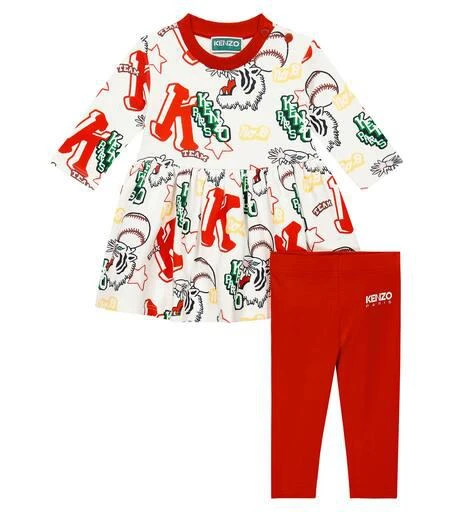 Kenzo Baby cotton dress and leggings set 1