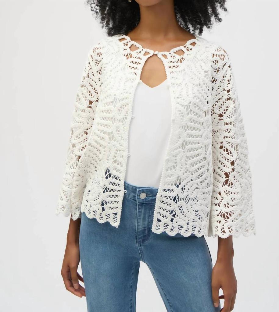 JOSEPH RIBKOFF Joseph Ribkoff - Crochet 3/4 Bell Sleeves Cover-up