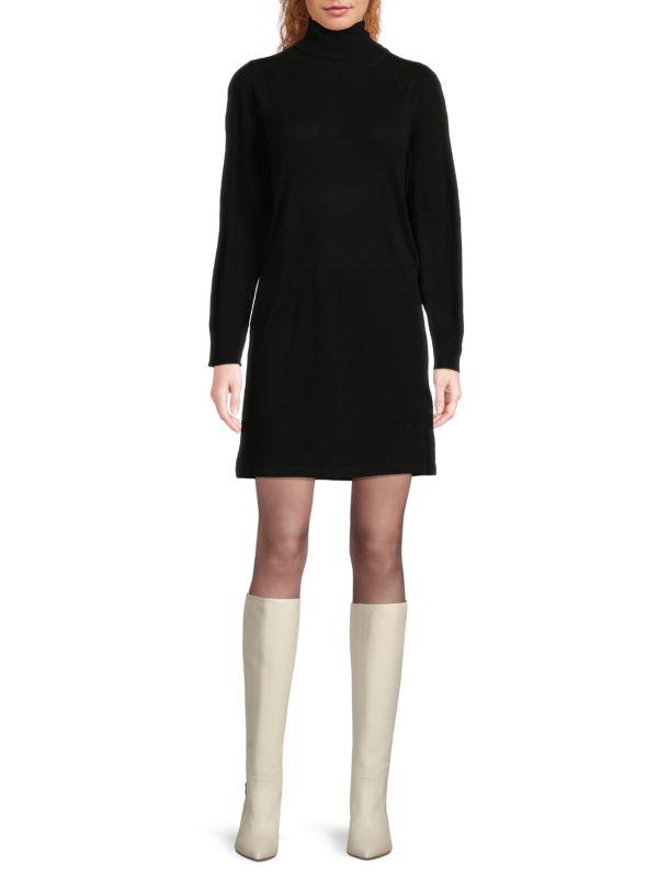 360 Cashmere Monica Turtleneck Wool Blend Mini Sweaterdress