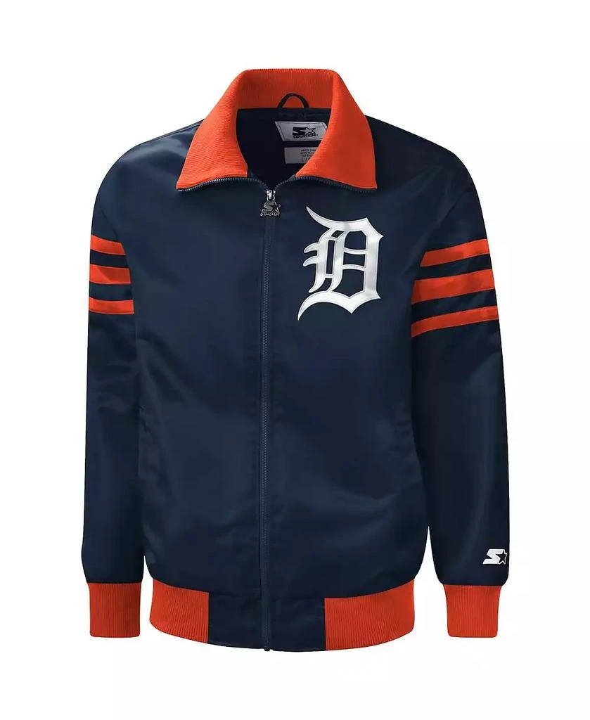Starter Men's Navy Detroit Tigers The Captain II Full-Zip Varsity Jacket 3