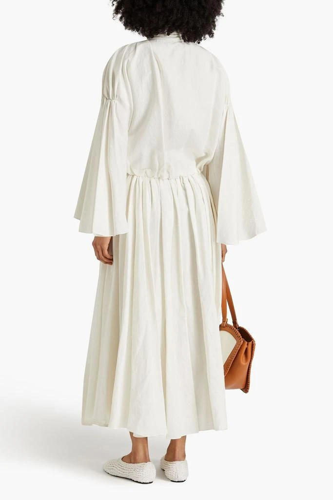Khaite Leif gathered twill maxi dress 3
