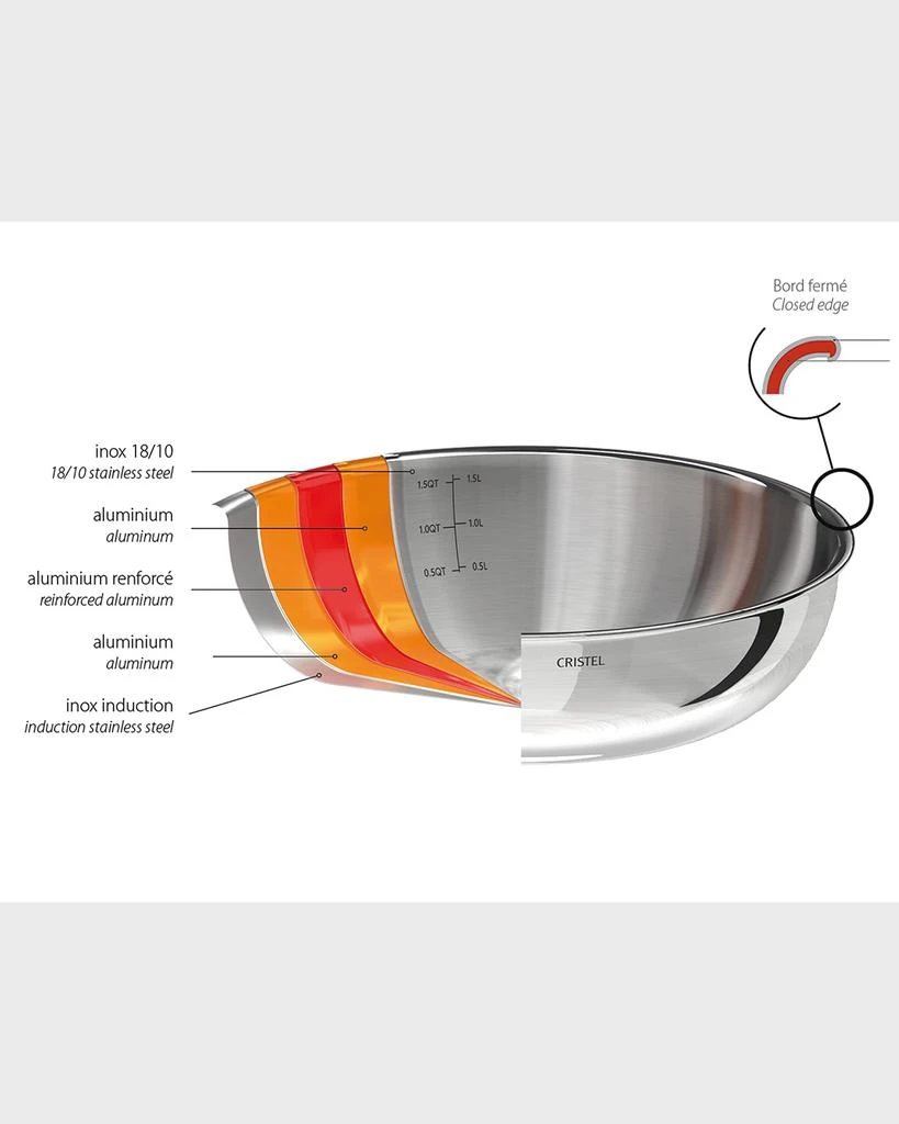 Cristel Castel Pro Ultraply 8-Piece Stainless Steel Cookware Set 5