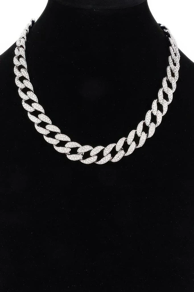 TRUEDAMES Hammered Bulk Chain Necklace