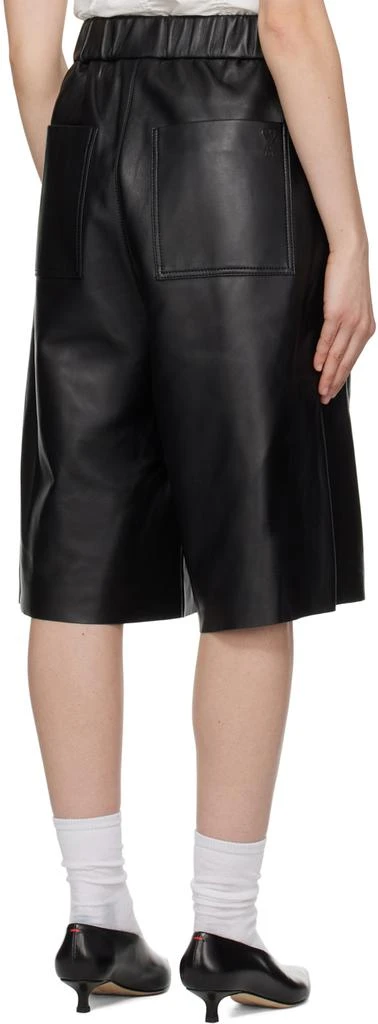 AMI Paris Black Bermuda Leather Shorts 3