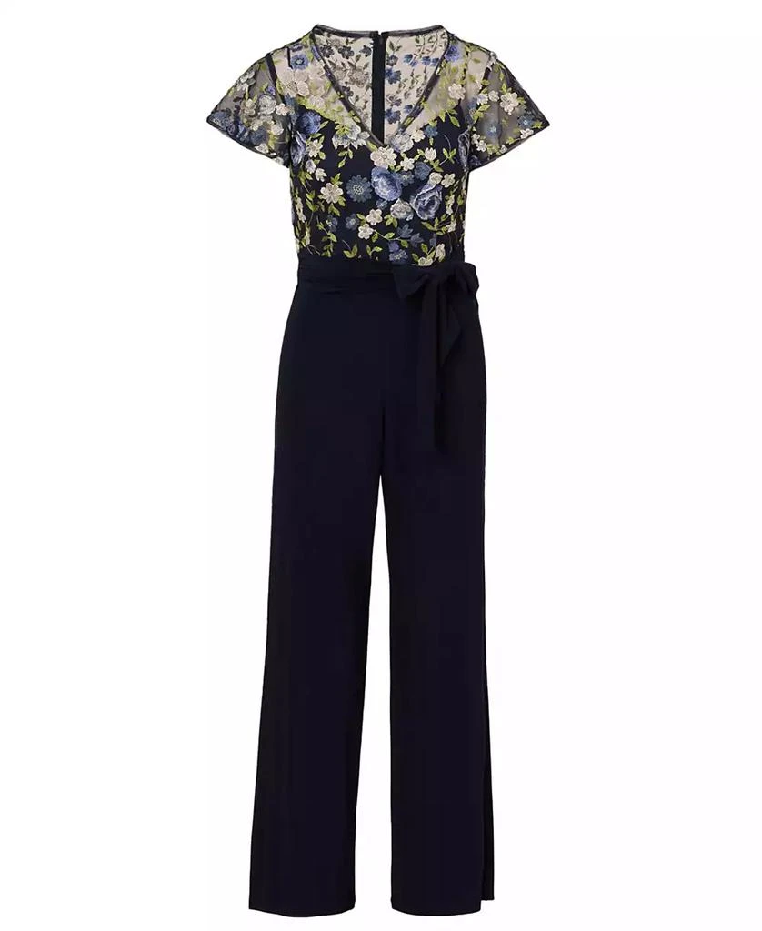 Adrianna Papell Women's Embroidered Wide-Leg Jumpsuit 6