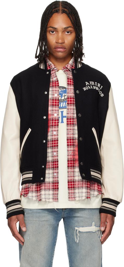Shop Black 'AMIRI Hollywood' Bomber Jacket on Sale at