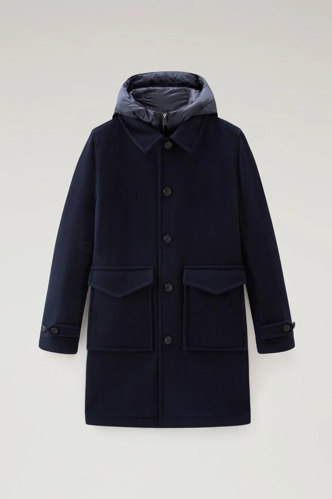 Woolrich Coat in Recycled Italian Wool Blend - Men - Blue 5