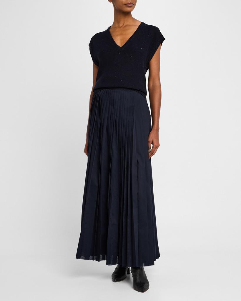 Fabiana Filippi Pleated Muslin Maxi Skirt