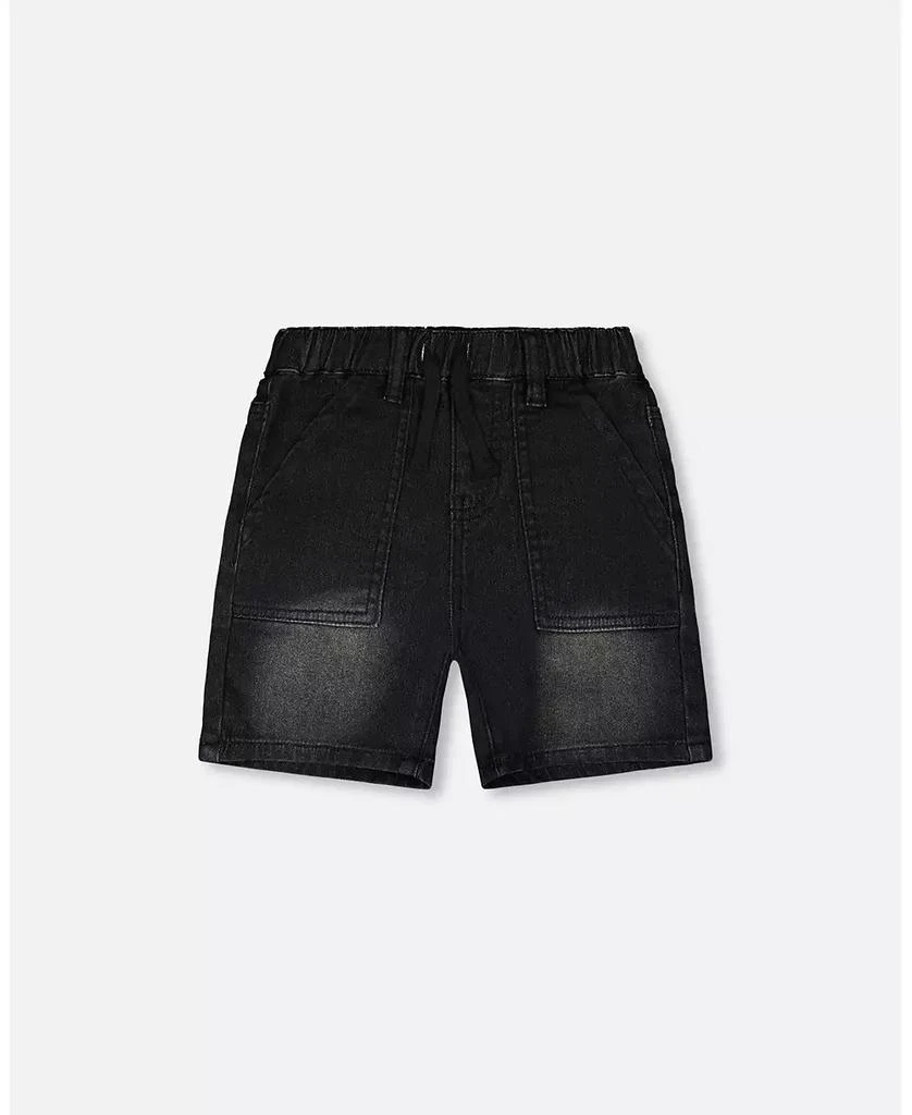 Deux par Deux Toddler Boys French Terry Grey Denim Shorts