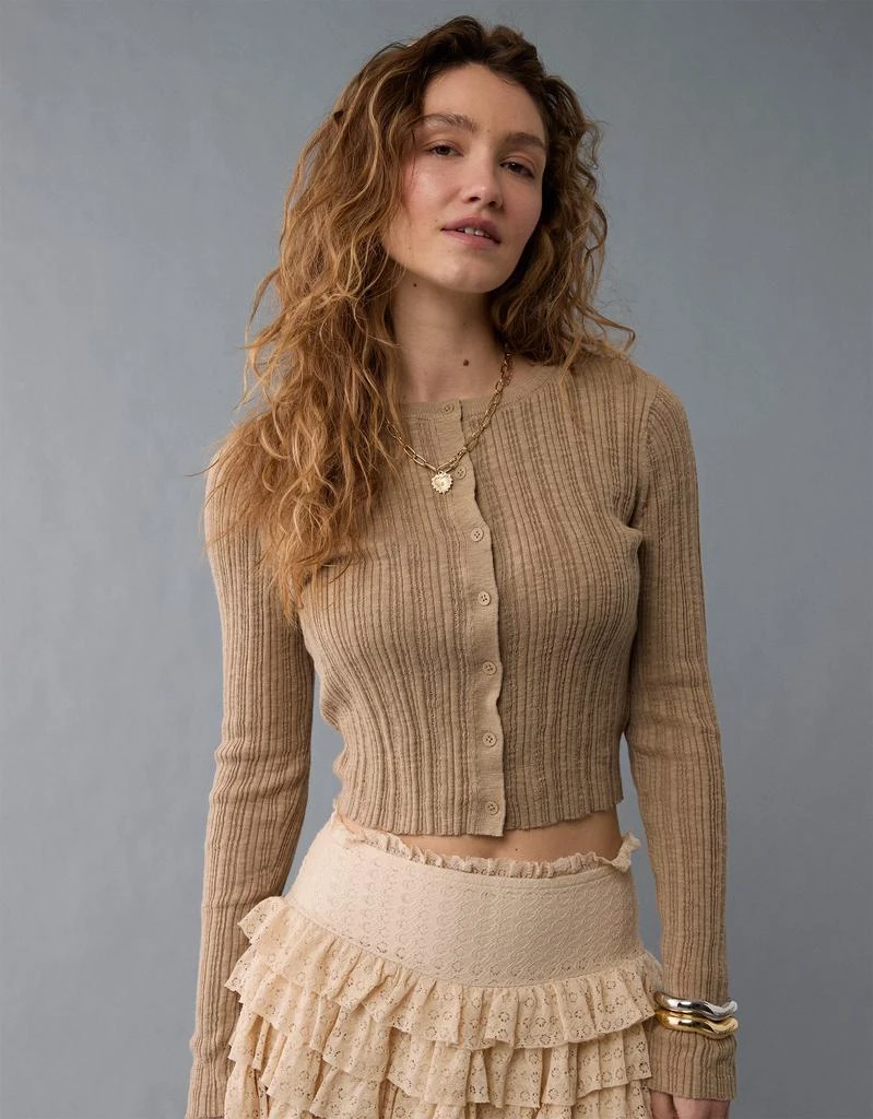 AE AE Ribbed Crew Neck Cardigan 5