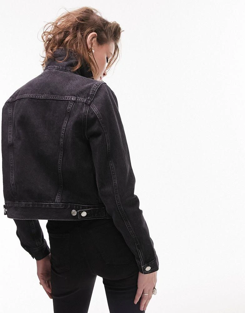 Topshop Topshop denim Tilda jacket in washed black 4