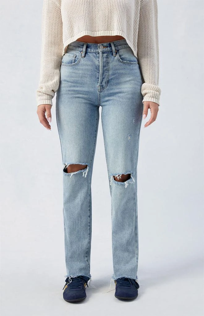 PacSun Medium Indigo Ripped Dad Jeans 1