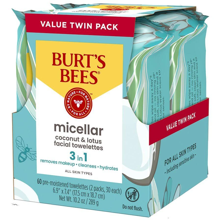 Burt's Bees Micellar Facial Towelettes Coconut & Lotus 3