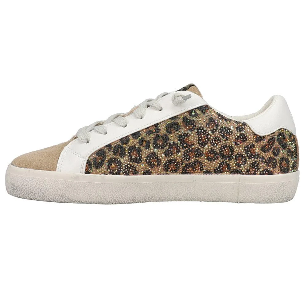 Brylee Leopard Rhinestone Lace Up Sneakers – On Sale Now with Up