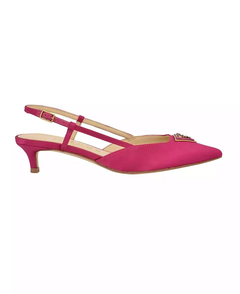 GUESS Women's Jesson Logo Slingback Kitten Heel Pumps 2