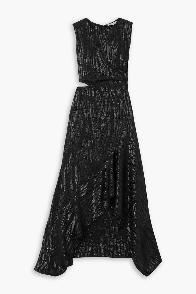 Stella McCartney Cutout metallic jacquard midi dress 1