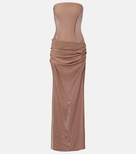 Alex Perry Semi-sheer strapless gown