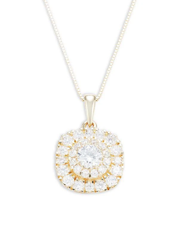 Badgley Mischka 14K Yellow Gold & Lab Grown Diamond Pendant Necklace 1