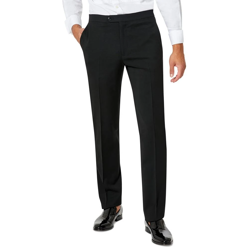 Tommy Hilfiger Men's Modern-Fit Flex Stretch Black Tuxedo Pants 1