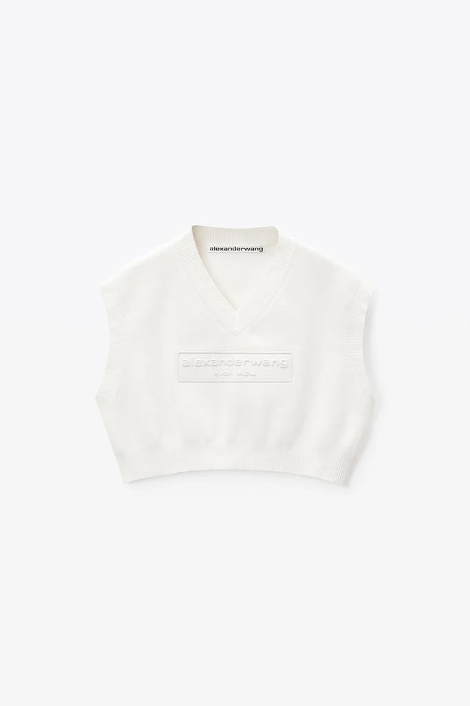 Alexander Wang Logo Embossed Cropped Vest in Soft Chenille 2