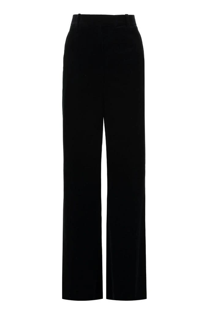 Valentino Valentino Wide Leg Velvet Pants from Cettire