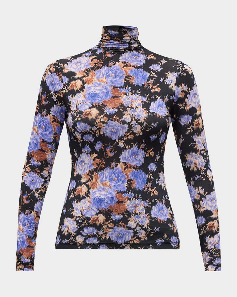 Ulla Johnson Aurelia Printed Turtleneck Long-Sleeve Top 1