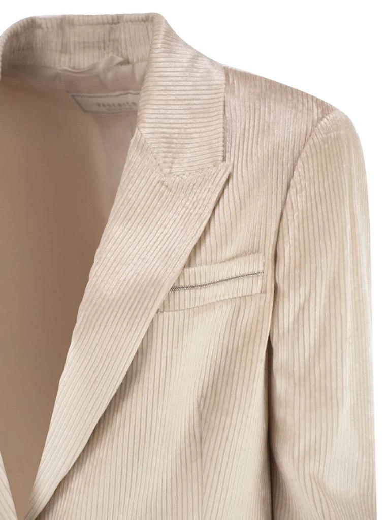 Peserico Velvet Blazer With Thousand Stripes 4