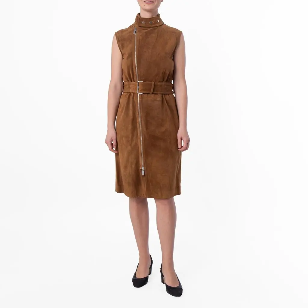 Burberry Suede Sleeveless Dress, Brand Size 6 ( US Size 4 )