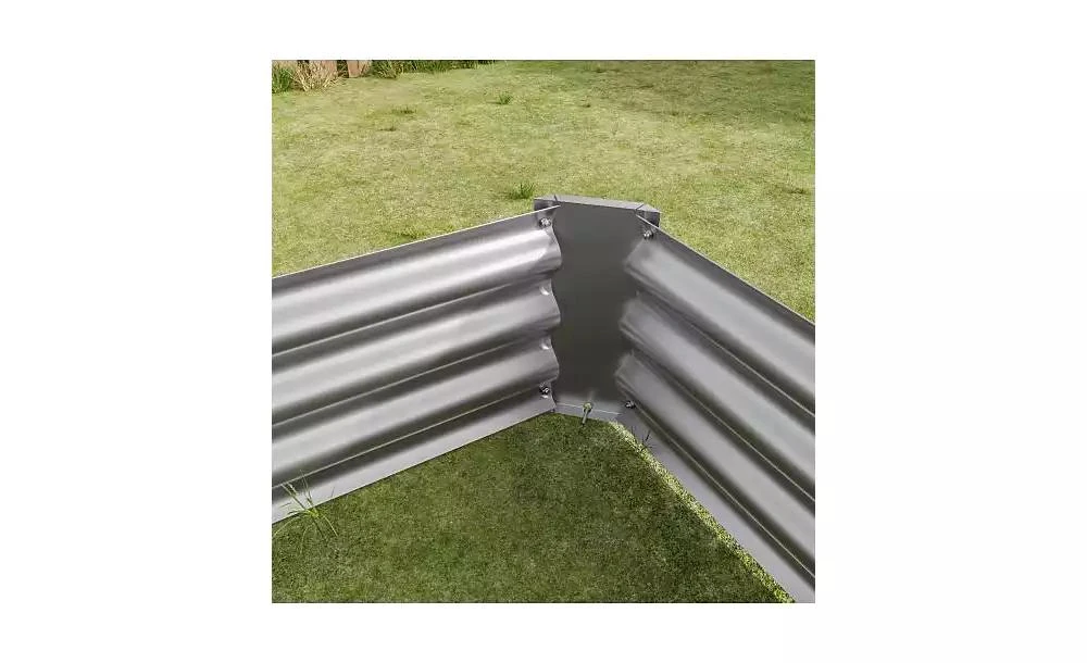 Flynama Metal Raised Garden Bed Rectangle Raised Planter 4ft L x 2ft W x 1ft H for Flowers Vegetables Herb Silver 9