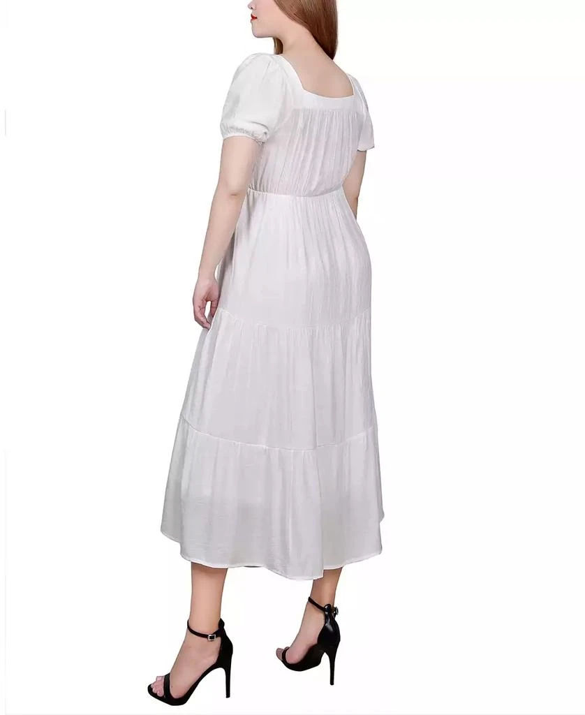 NY Collection Petite Short Sleeve Tiered Midi Dress 2