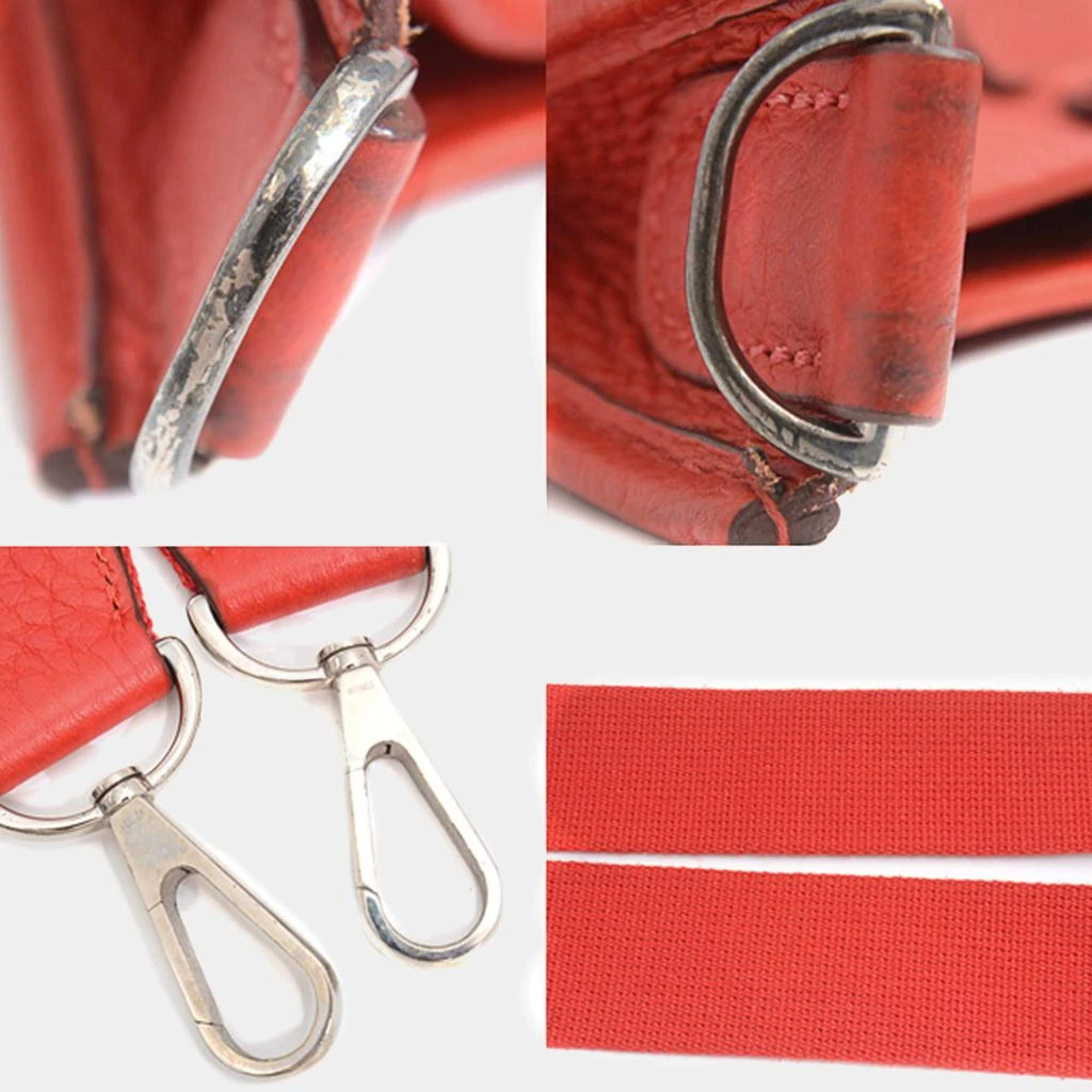Hermes Hermes Red Leather Evelyne II PM Crossbody Bag 5