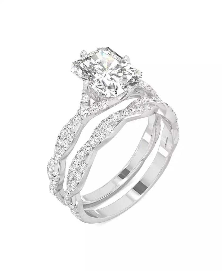 Charles & Colvard Moissanite Radiant Bridal Set 3-3/8 ct. t.w. Diamond Equivalent in 14k White Gold 3