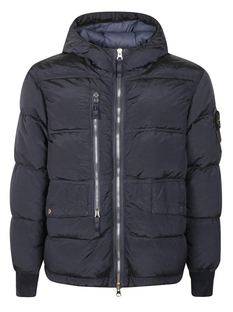 Stone Island Structured Blue Coat With Clean Minimalist Design